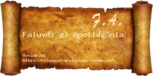 Faluvégi Apollónia névjegykártya